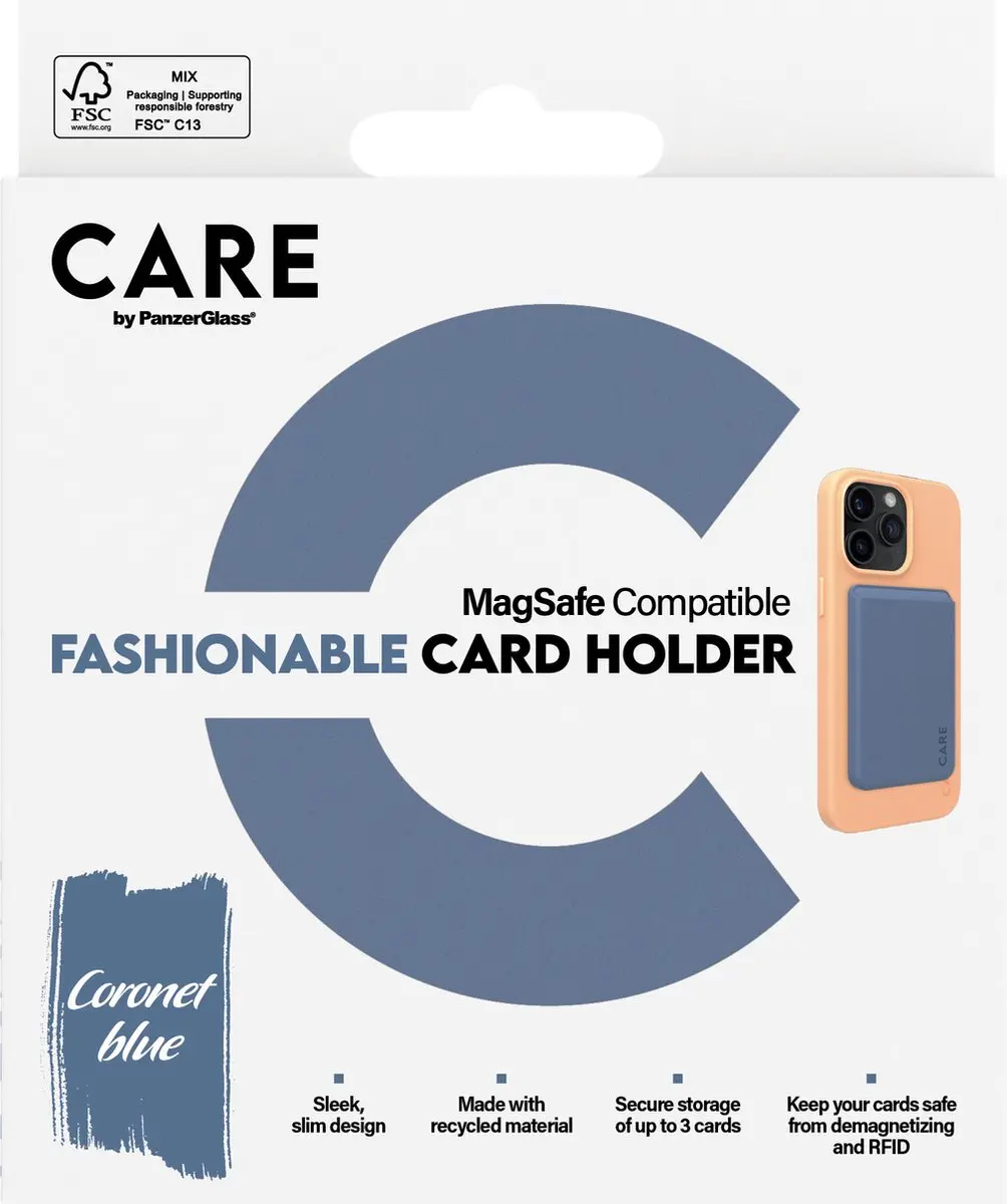 CARE by PanzerGlass Fashionable Card Holder - Blauw - afbeelding 2 van 4