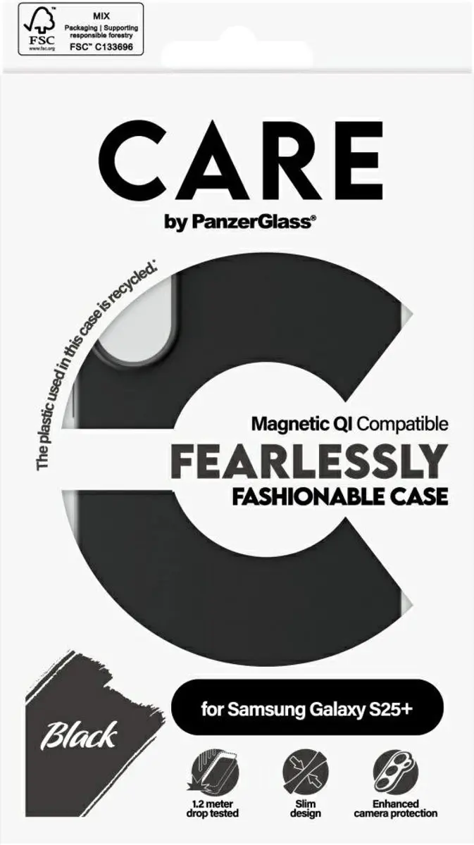 PanzerGlass CARE Fashionable Hoesje Galaxy S25 Plus - Zwart - afbeelding 6 van 6