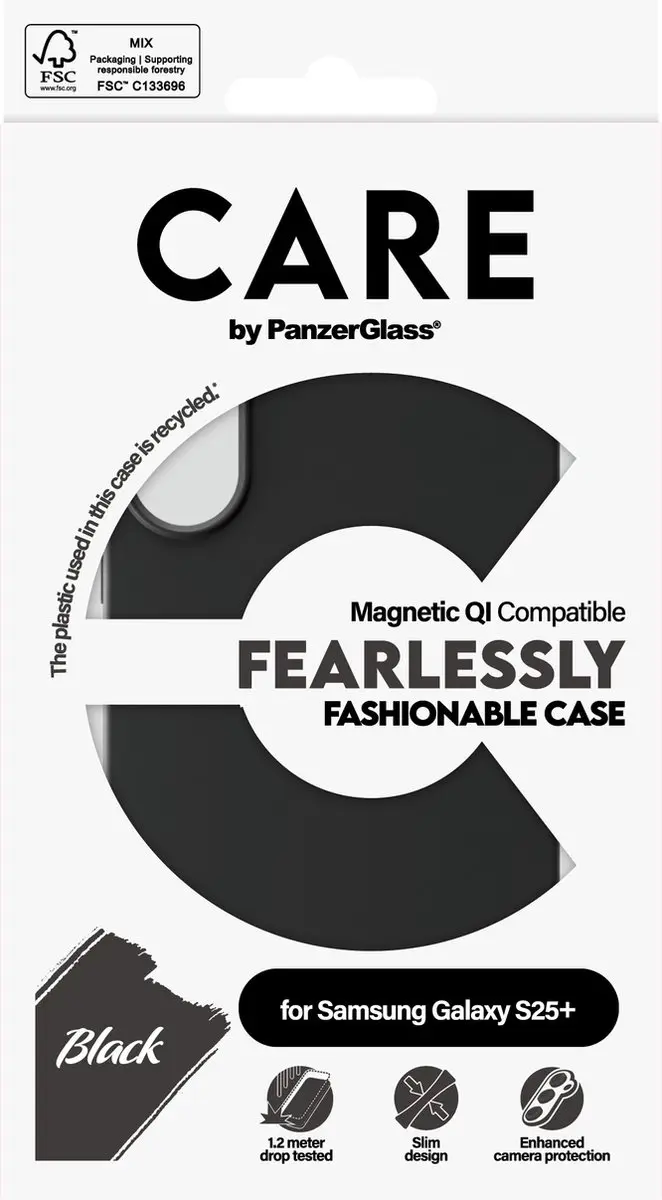 PanzerGlass CARE Fashionable Hoesje Galaxy S25 Plus - Zwart - afbeelding 2 van 6