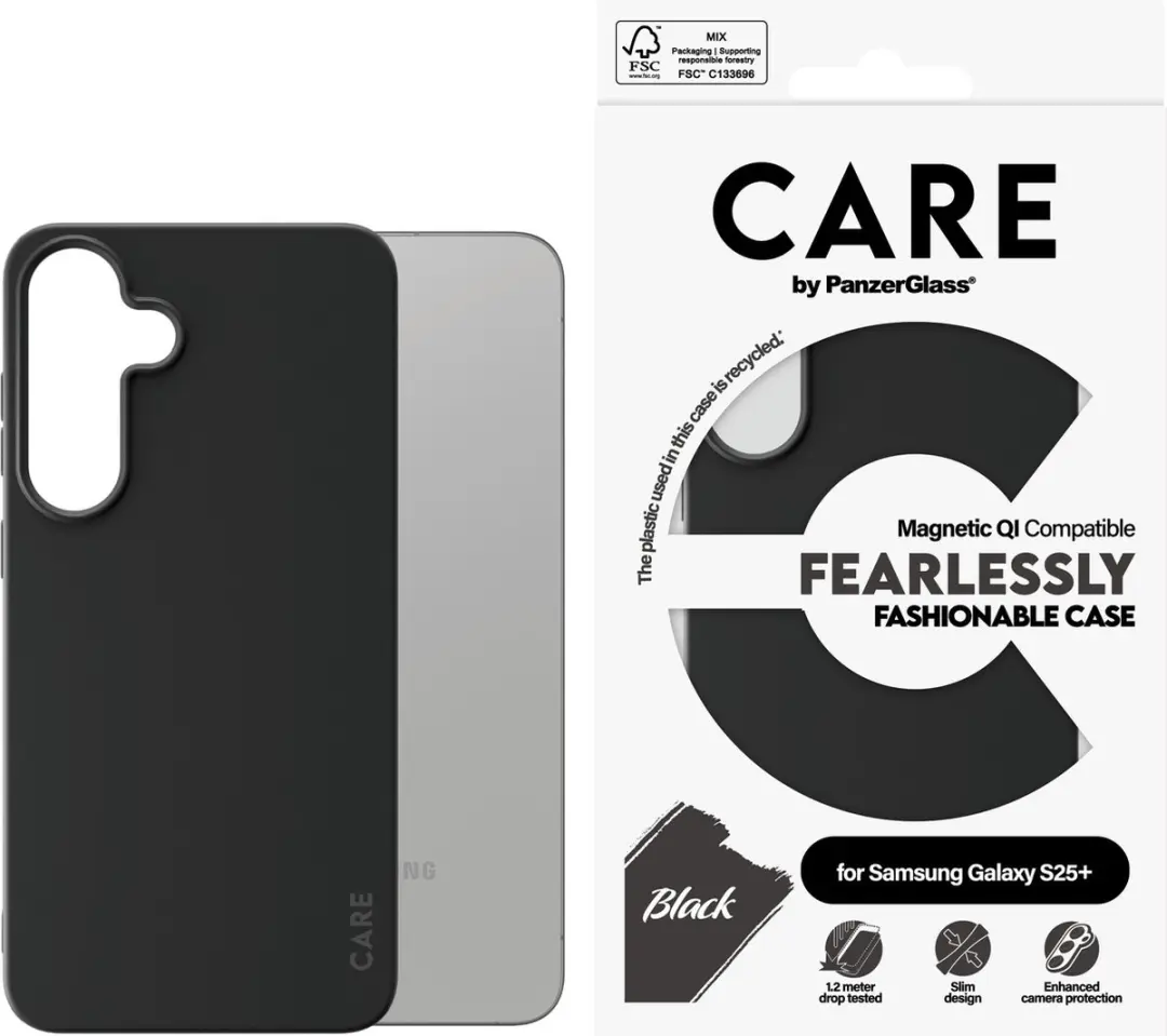 PanzerGlass CARE Fashionable Hoesje Galaxy S25 Plus - Zwart - afbeelding 3 van 6