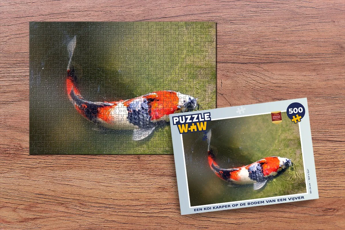 PuzzleWow Legpuzzel Koi Karper Vijver - 500 Stuks - Multicolor