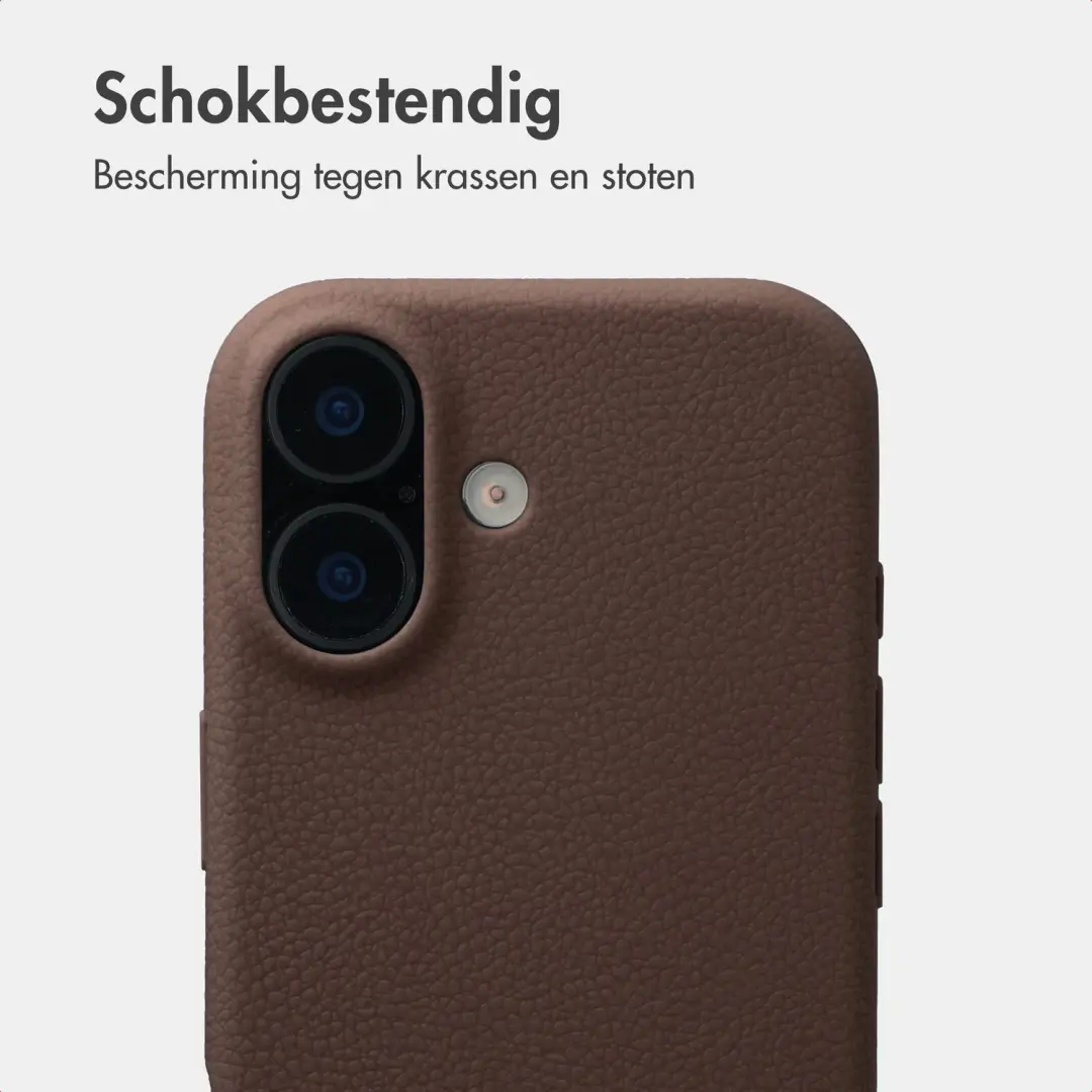 imoshion Texture Backcover iPhone 16 Hoesje - Donkerbruin - afbeelding 4 van 6