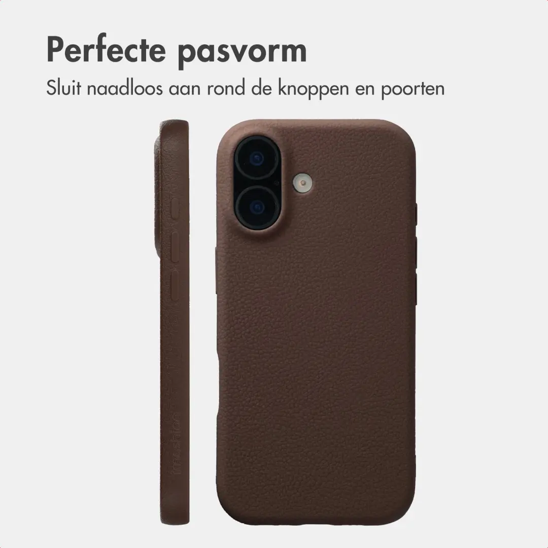 imoshion Texture Backcover iPhone 16 Hoesje - Donkerbruin - afbeelding 6 van 6