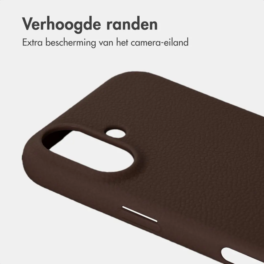 imoshion Texture Backcover iPhone 16 Hoesje - Donkerbruin - afbeelding 5 van 6