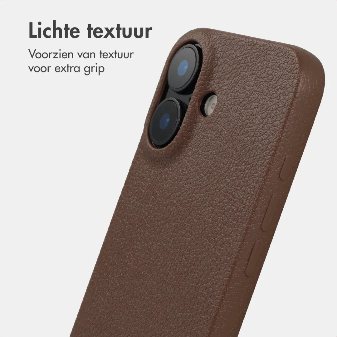 imoshion Texture Backcover iPhone 16 Hoesje - Donkerbruin - afbeelding 3 van 6