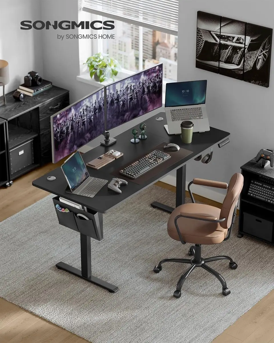 Songmics Elektrisch Bureau LSD136B01 - 160x70cm - Zwart - afbeelding 6 van 6
