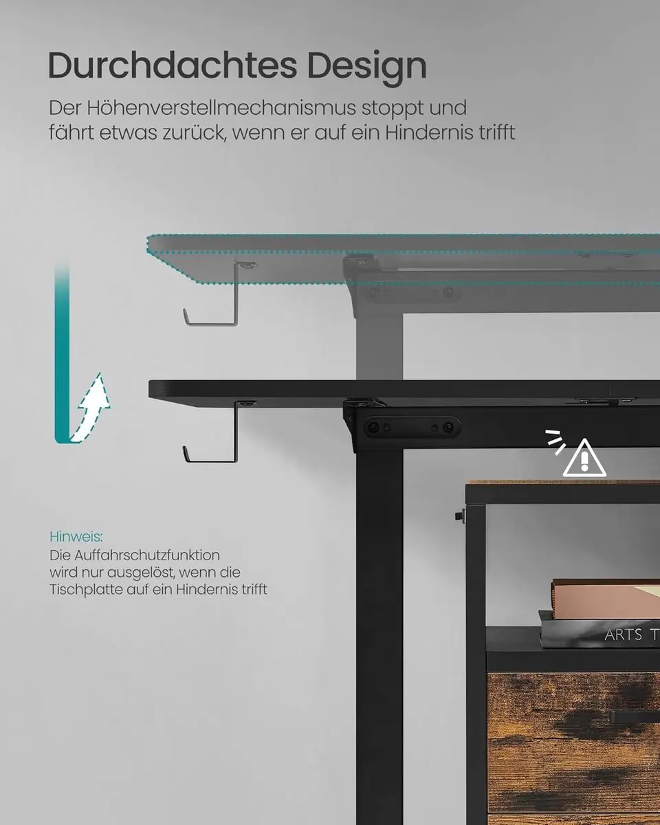 Songmics Elektrisch Bureau LSD136B01 - 160x70cm - Zwart - afbeelding 5 van 6