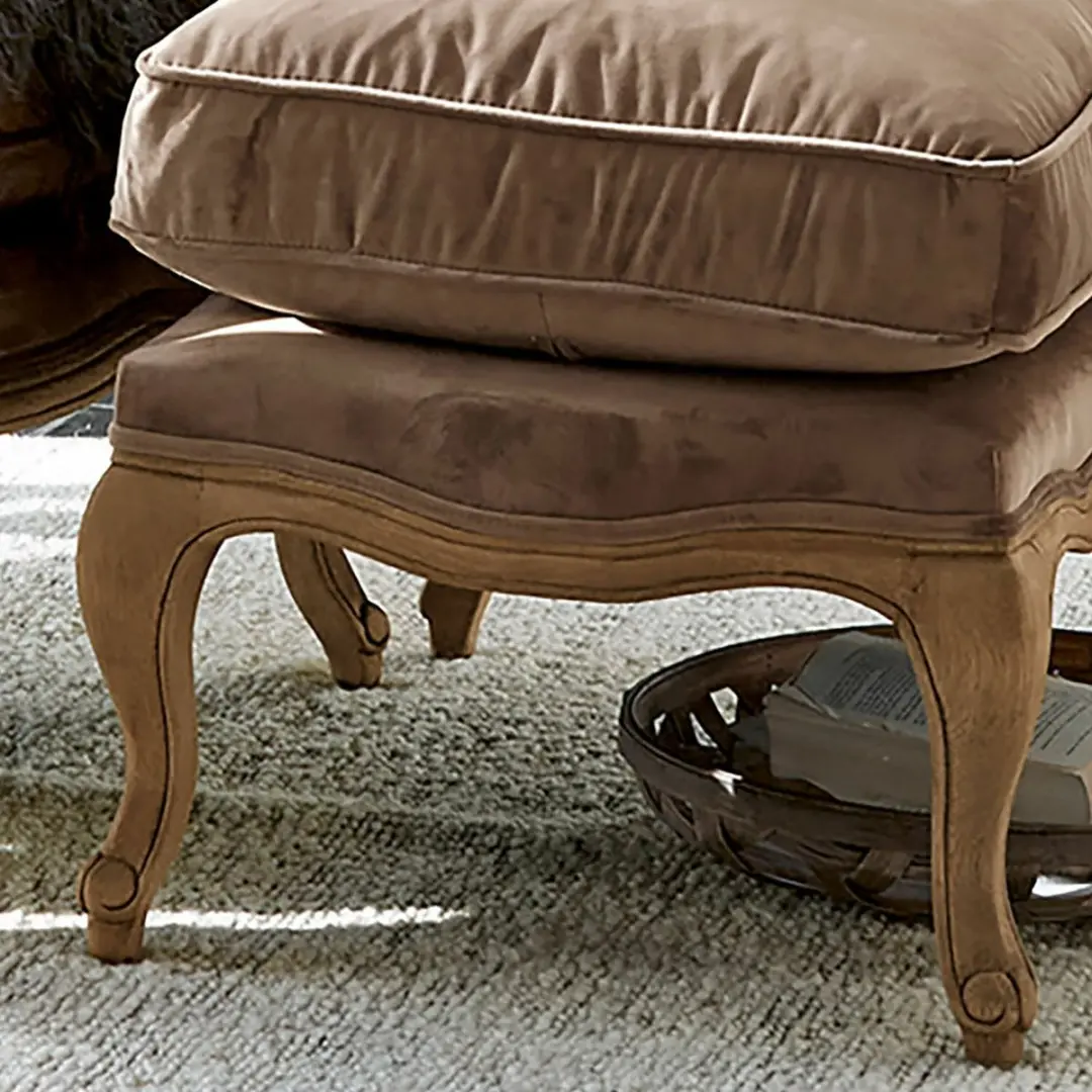 Loberon Corlay Voetenbank - Taupe/Bruin - afbeelding 5 van 6