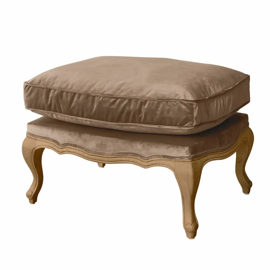 Loberon Corlay Voetenbank - Taupe/Bruin - afbeelding 3 van 6