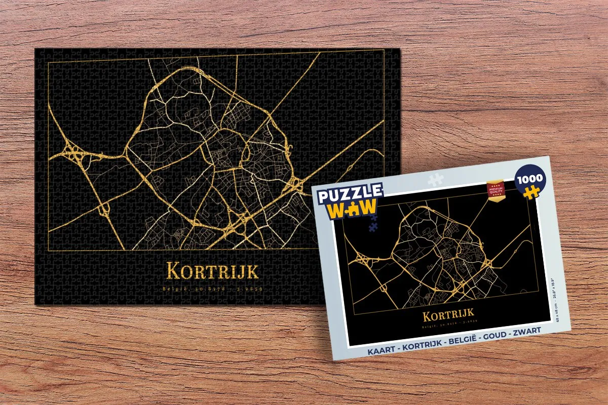PuzzleWow Legpuzzel 1000 Stuks - Goud/Zwart