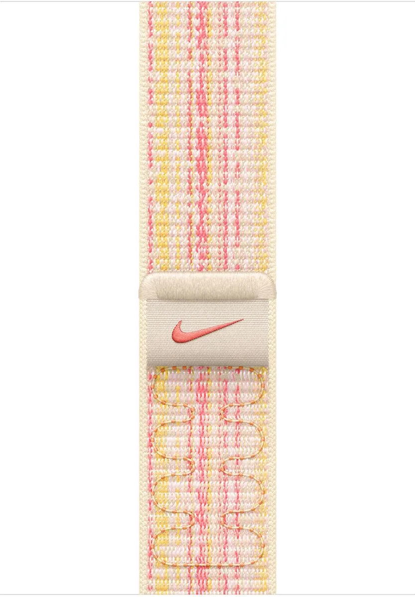 Apple Nike Sport Loop Horlogeband 45mm - Starlight/Pink