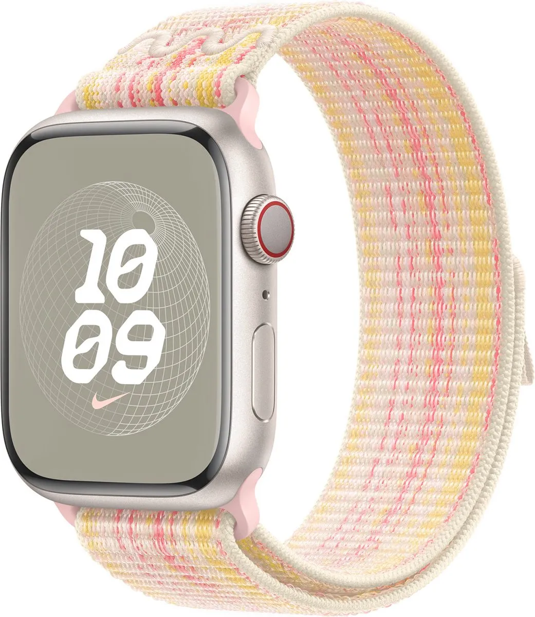 Apple Nike Sport Loop Horlogeband 45mm - Starlight/Pink