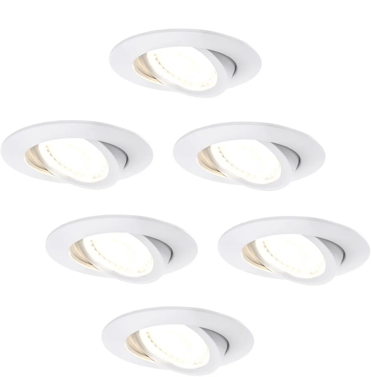 Ledvion 6x LED Inbouwspot Wit Dimbaar CCT IP65 Kantelbaar