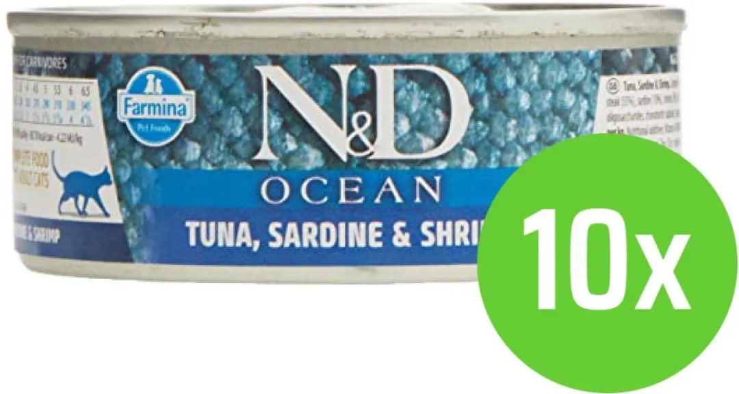 Farmina N&D Kat Ocean Tonijn, Sardines & Garnalen Adult 80 gram