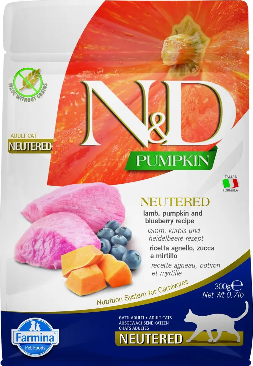 N&D Pumpkin Kattenvoer Lam Gecastreerde Kat