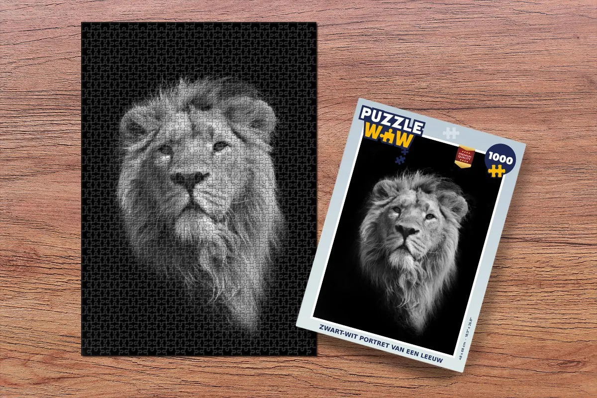 PuzzleWow Leeuw Portret Legpuzzel 1000 Stuks - Multicolor