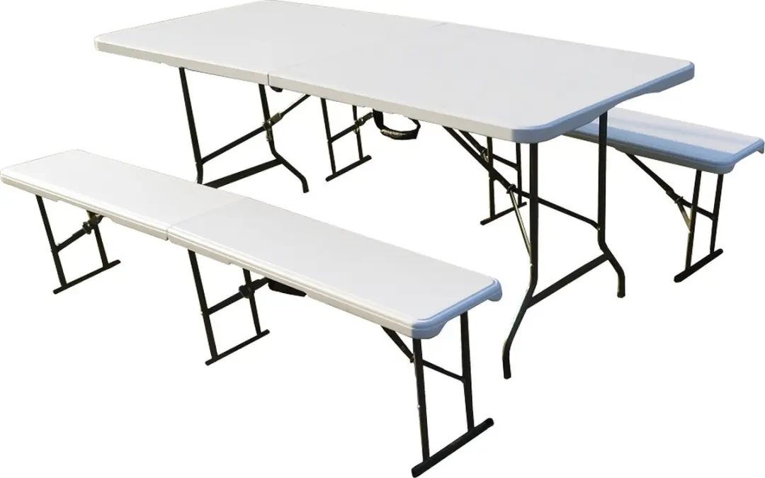 Inklapbare tafel en banken set