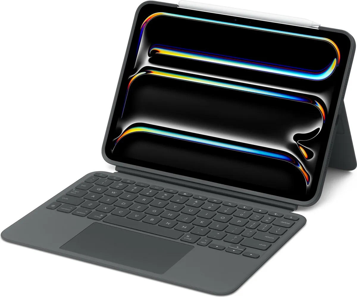 Apple iPad Pro 13 M4 Logitech Combo Touch Toetsenbord - Grijs