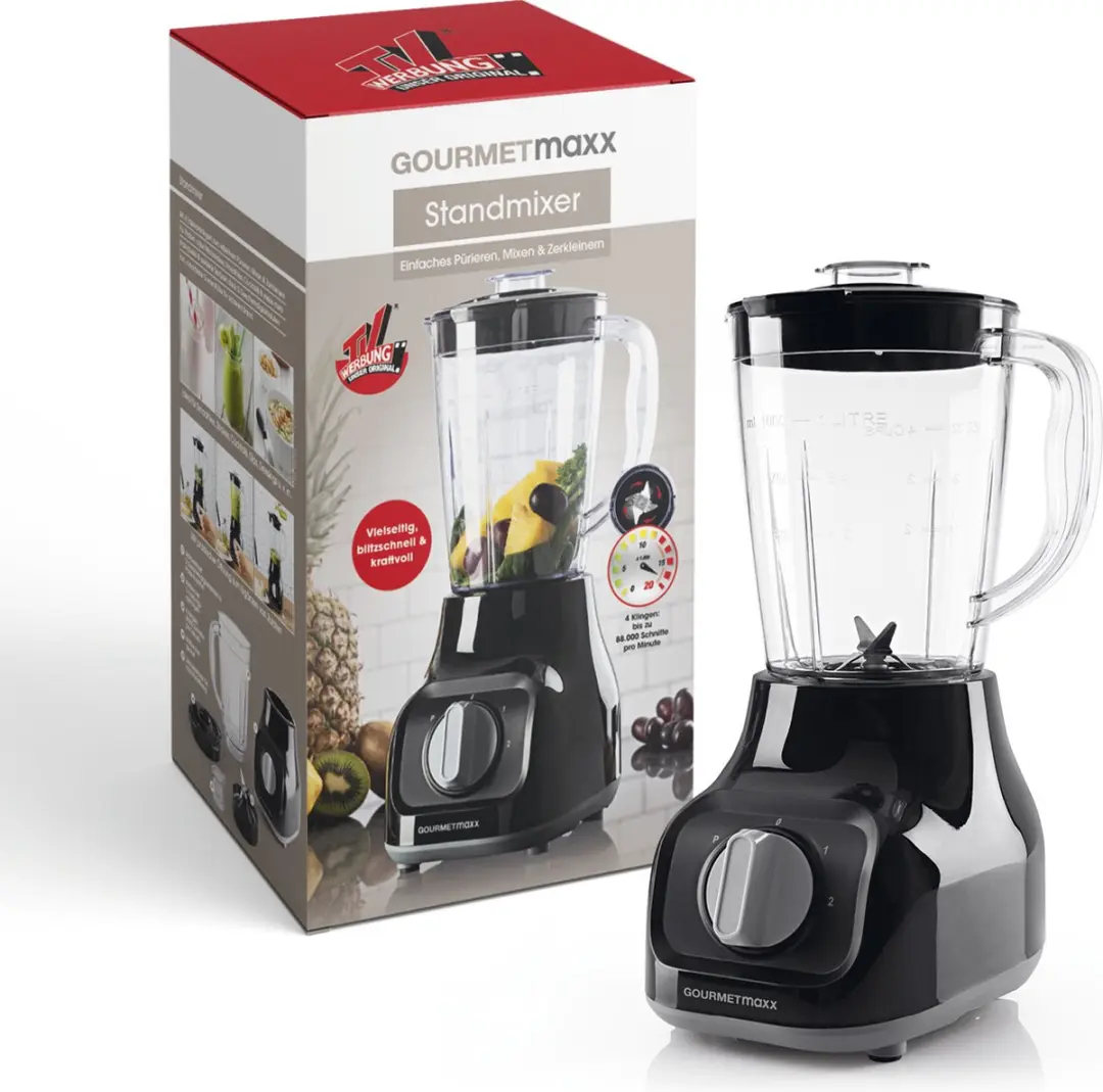 Gourmetmaxx Stamixer 10998 - 350W - 1,5L - Zwart - afbeelding 6 van 6