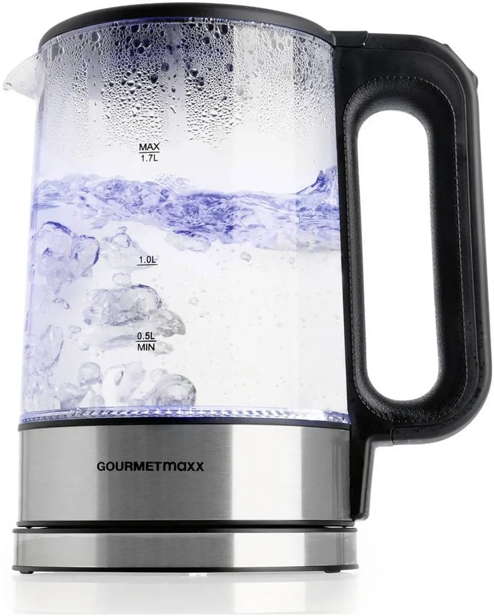 Gourmetmaxx Glaskoker LED 1.7l 2200W - RVS/Zwart - afbeelding 5 van 6