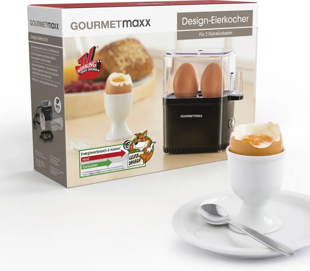 Gourmetmaxx Compact 2.0 Eierkoker - 250W - Zwart Mat - afbeelding 6 van 6