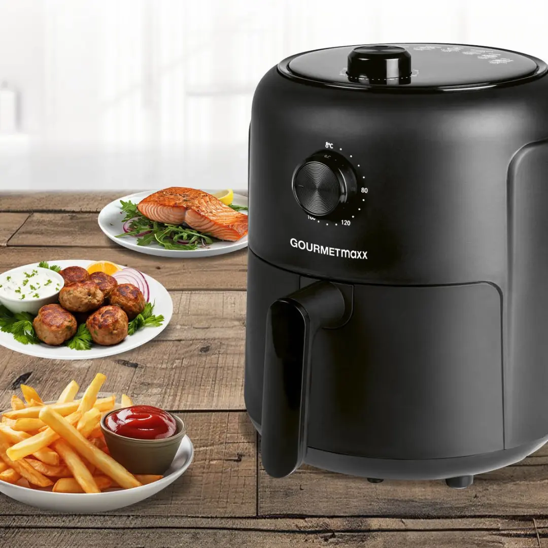 Gourmetmaxx Heteluchtfriteuse 2,3L 1000W - Zwart - afbeelding 6 van 6