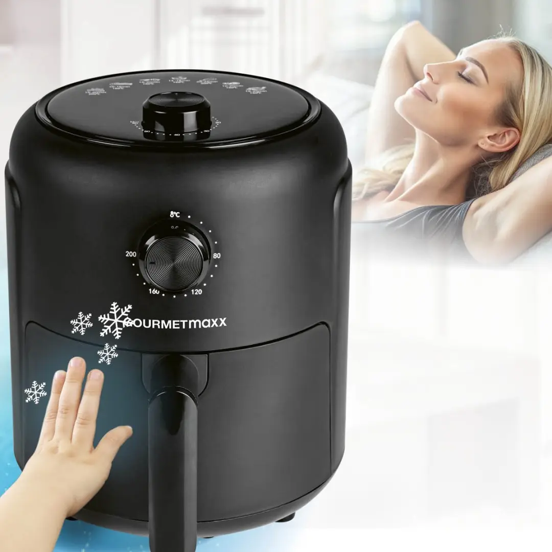 Gourmetmaxx Heteluchtfriteuse 2,3L 1000W - Zwart - afbeelding 3 van 6