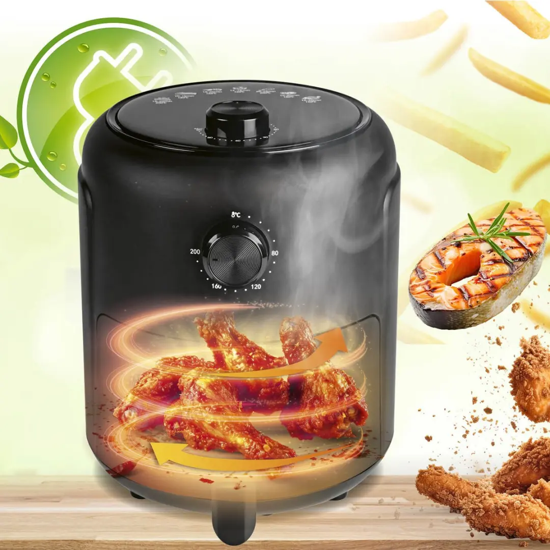 Gourmetmaxx Heteluchtfriteuse 2,3L 1000W - Zwart - afbeelding 5 van 6