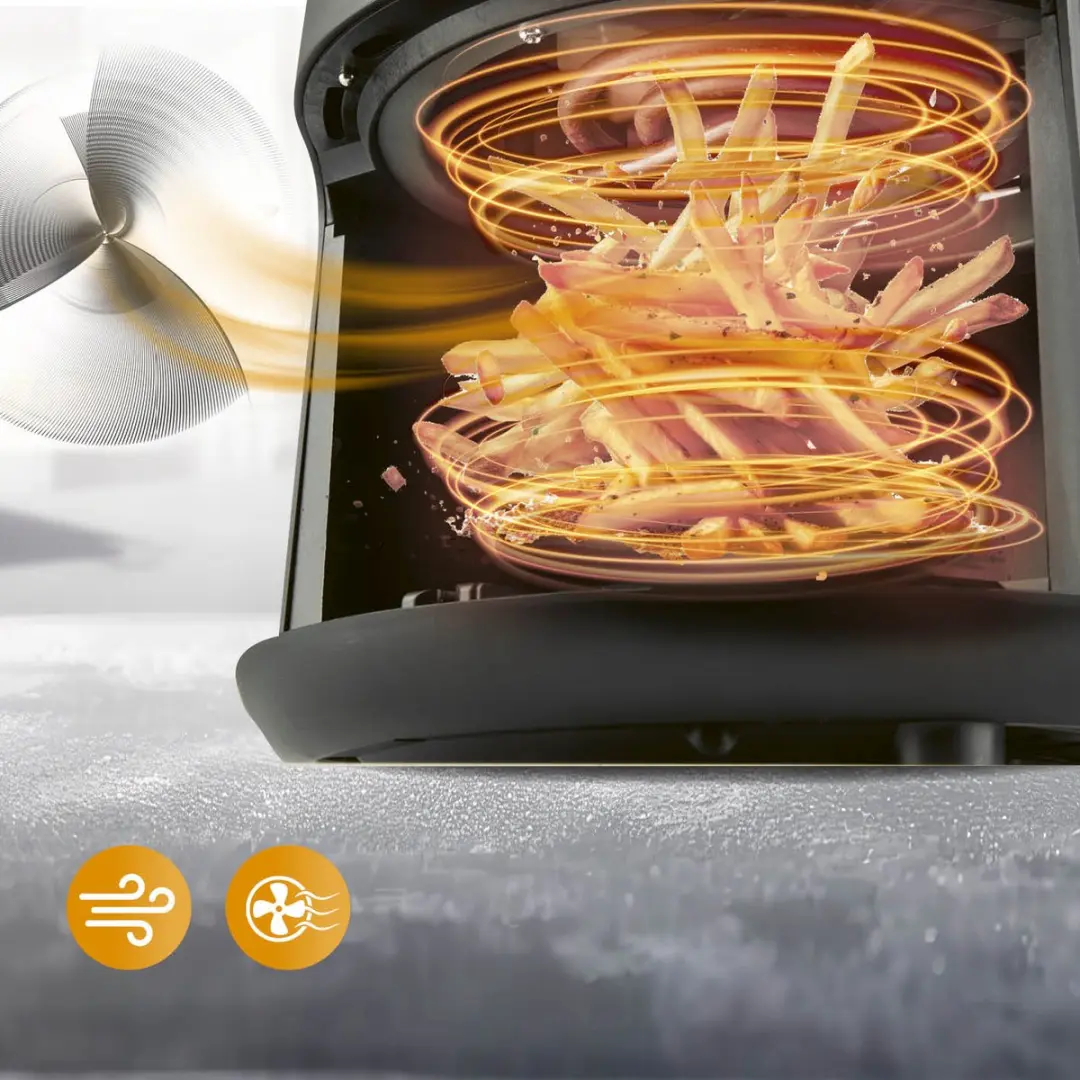 Gourmetmaxx Heteluchtfriteuse 2,3L 1000W - Zwart - afbeelding 2 van 6