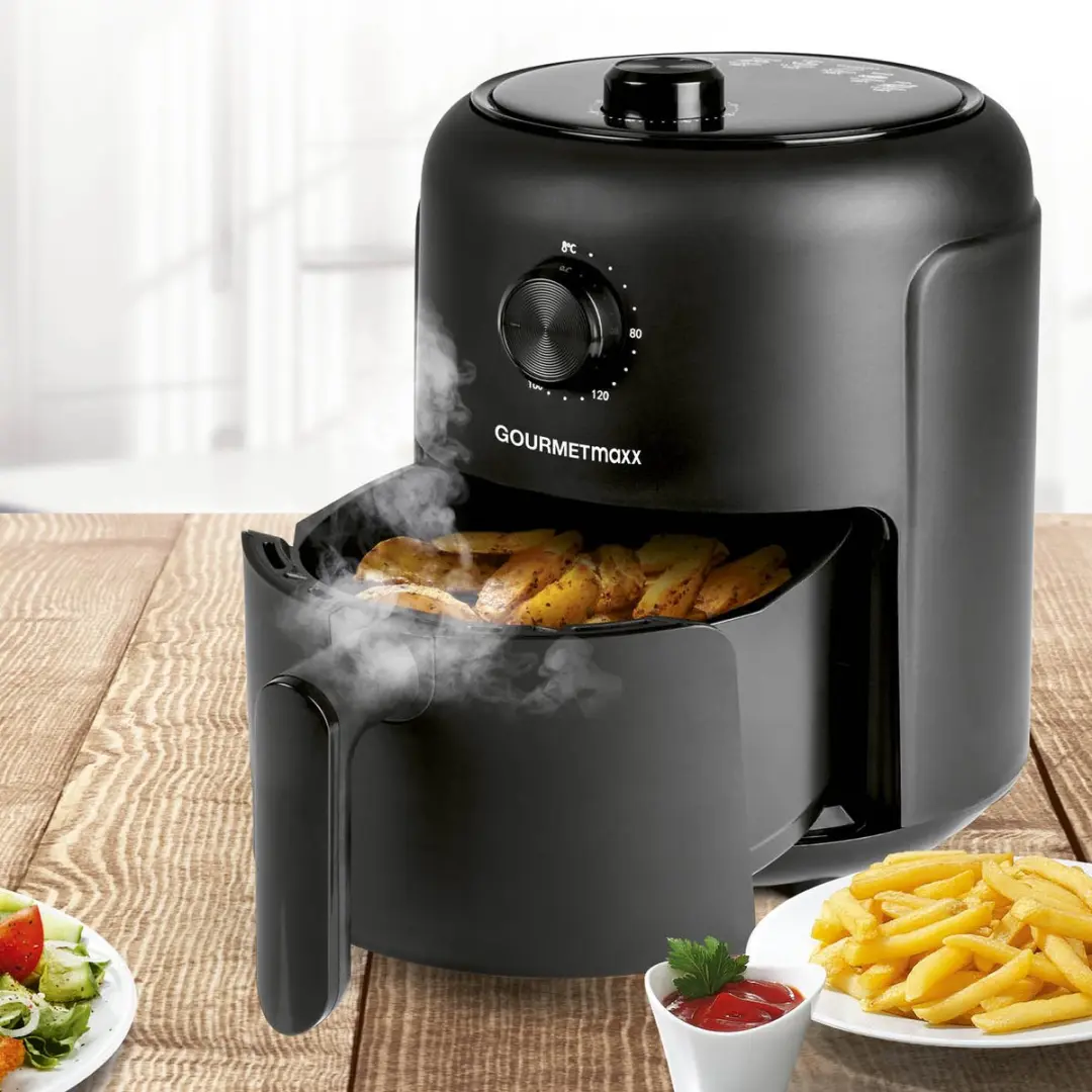 Gourmetmaxx Heteluchtfriteuse 2,3L 1000W - Zwart - afbeelding 4 van 6
