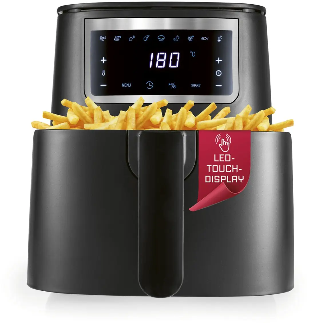 GOURMETmaxx 4L Airfryer heteluchtfriteuse met touchscreen 9 functies 8 programma