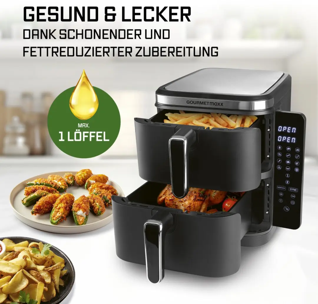 Gourmetmaxx FryUp Vertical 15305 Airfryer 10L - 2800W - afbeelding 3 van 6