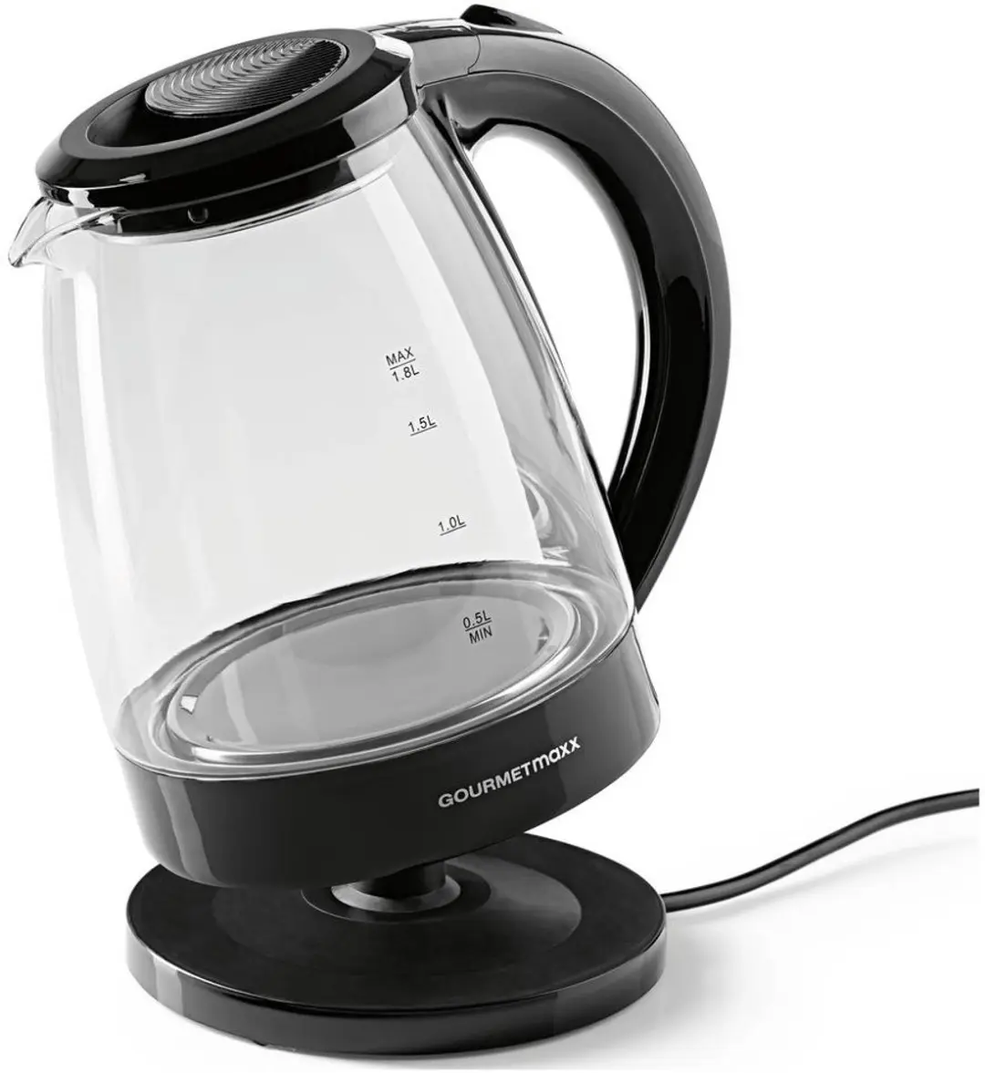 GourmetMaxx Waterkoker 1.8L - 1800W - Zwart - afbeelding 3 van 4