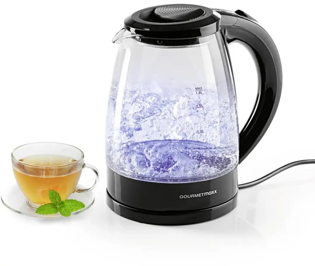 GourmetMaxx Waterkoker 1.8L - 1800W - Zwart - afbeelding 2 van 4