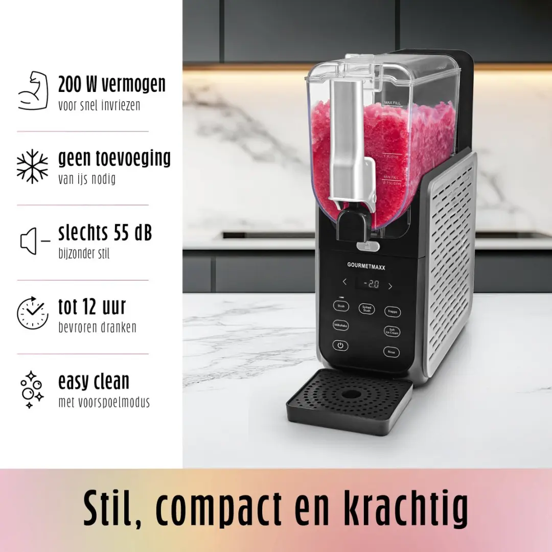 GOURMETmaxx FreezeUp Slush-ijsmachine 2,8L - Zwart - afbeelding 3 van 6