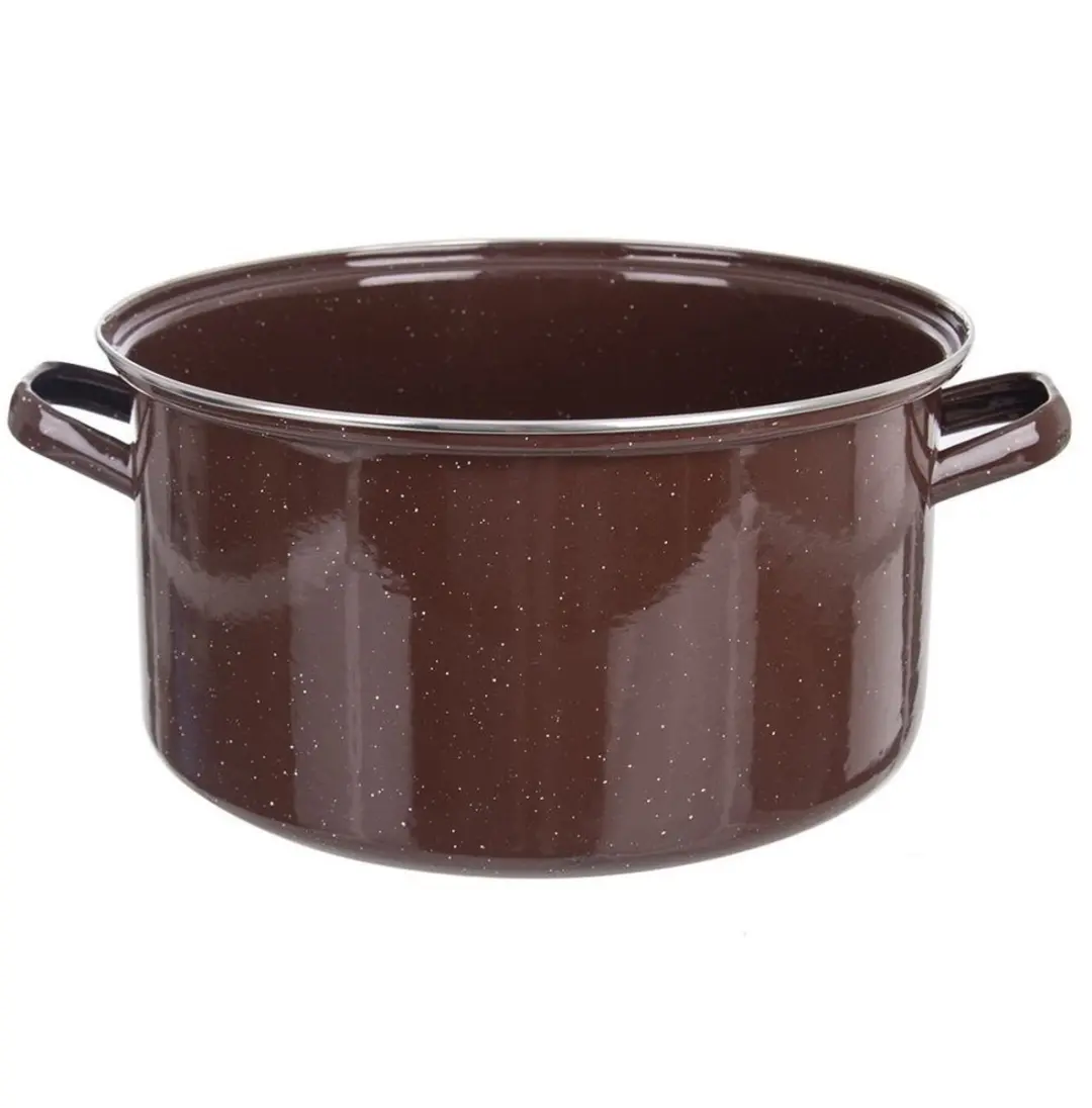 Bruine geëmailleerde pot BRUIN 36 cm, 15 l