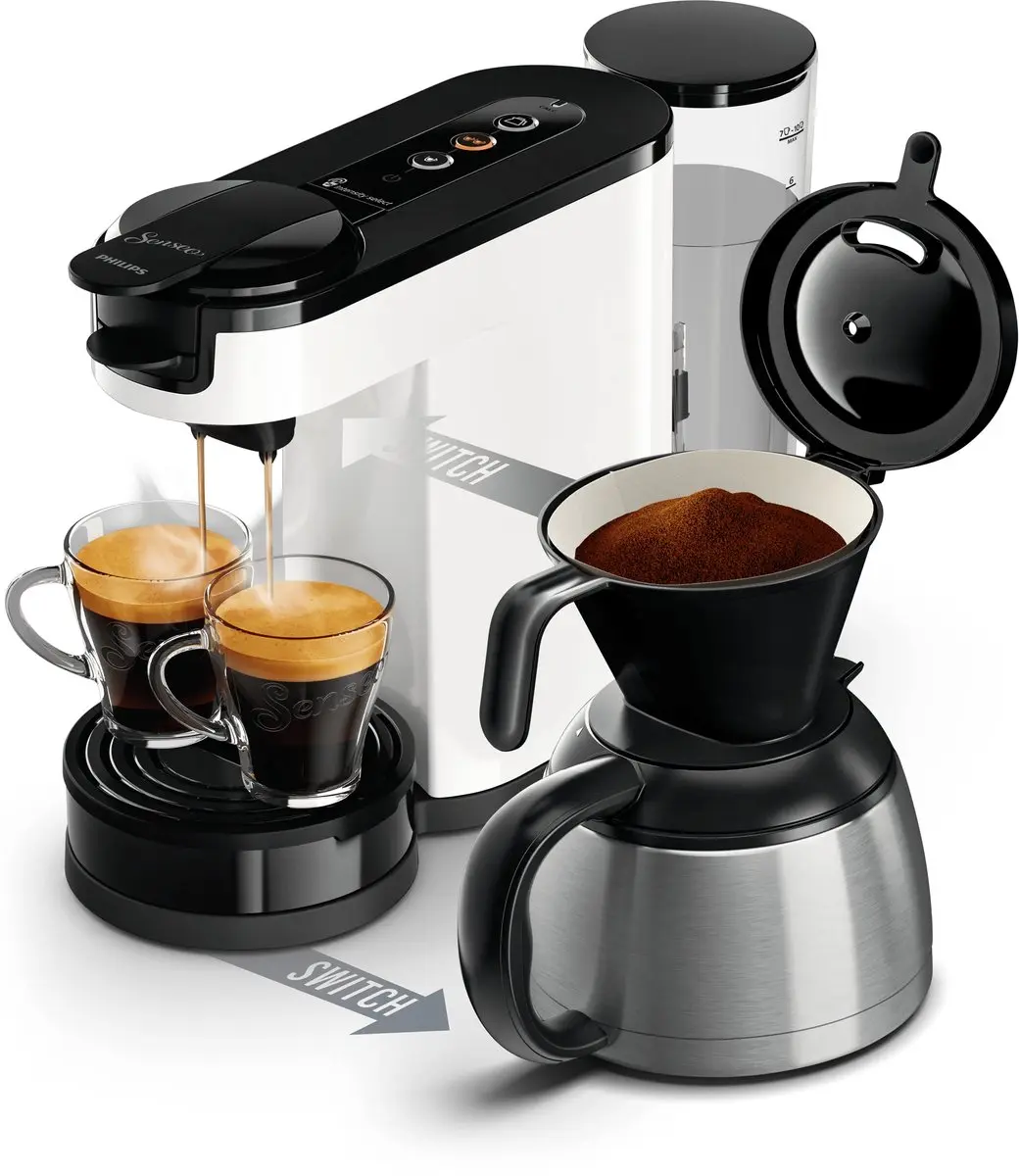 2 in 1 koffiezetapparaat SENSEO Switch Philips HD6592/05, 2 in 1 met filter en p