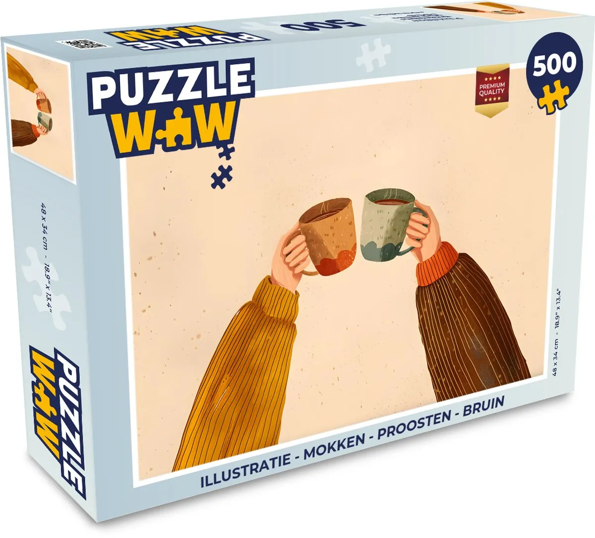 PuzzleWow Proosten Mokken Legpuzzel 500 Stuks