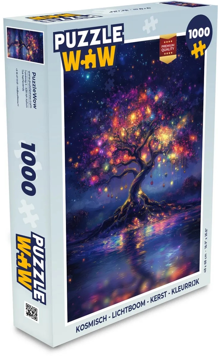 PuzzleWow Kosmische Lichtboom Kerstpuzzel 1000 Stuks