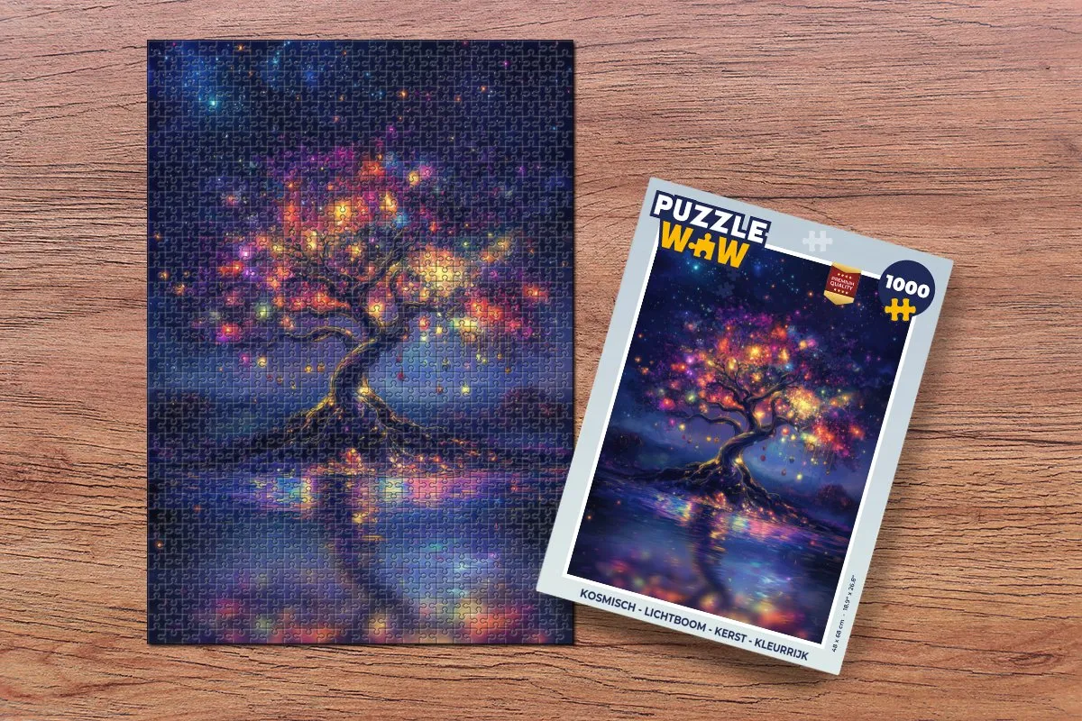 PuzzleWow Kosmische Lichtboom Kerstpuzzel 1000 Stuks - MPN 8721405082706