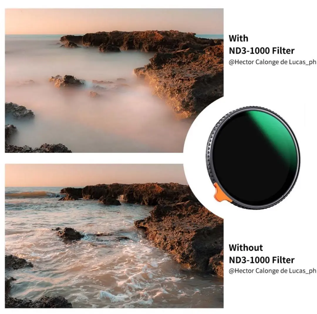 K&F Concept ND3-1000 Nano-X 62mm Variabel ND-filter - afbeelding 3 van 6