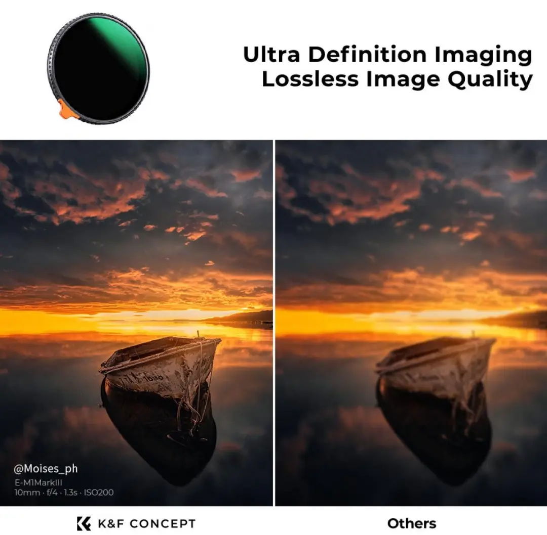 K&F Concept ND3-1000 Nano-X 62mm Variabel ND-filter - afbeelding 6 van 6