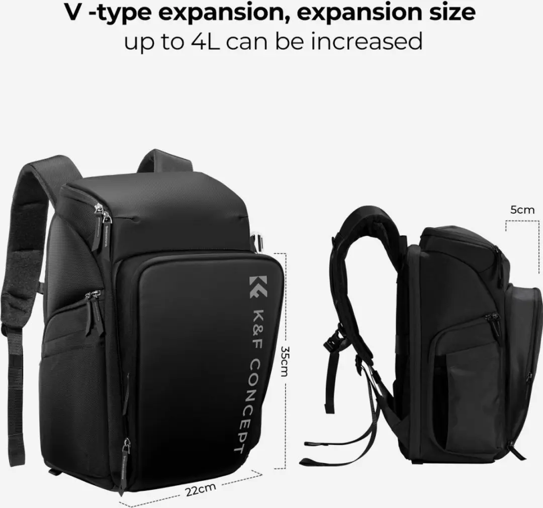 K&F Concept Alpha Air Camera Rugzak 25L - Zwart - afbeelding 3 van 6