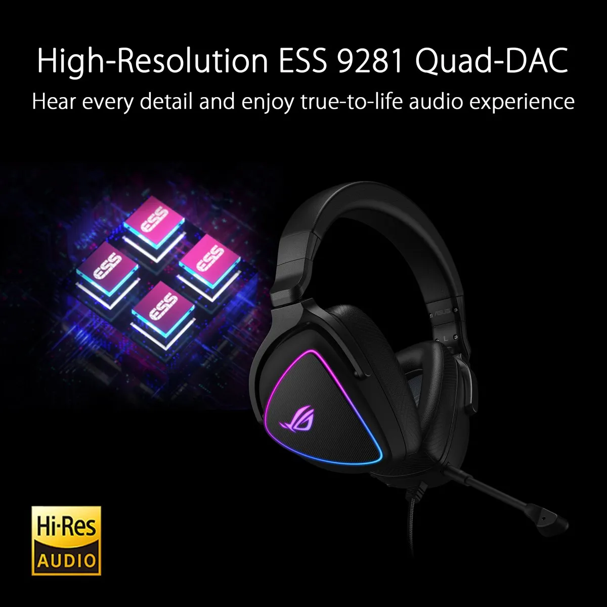 ASUS ROG Delta S Gaming Headset 90YH02K0-B2UA00 - Zwart