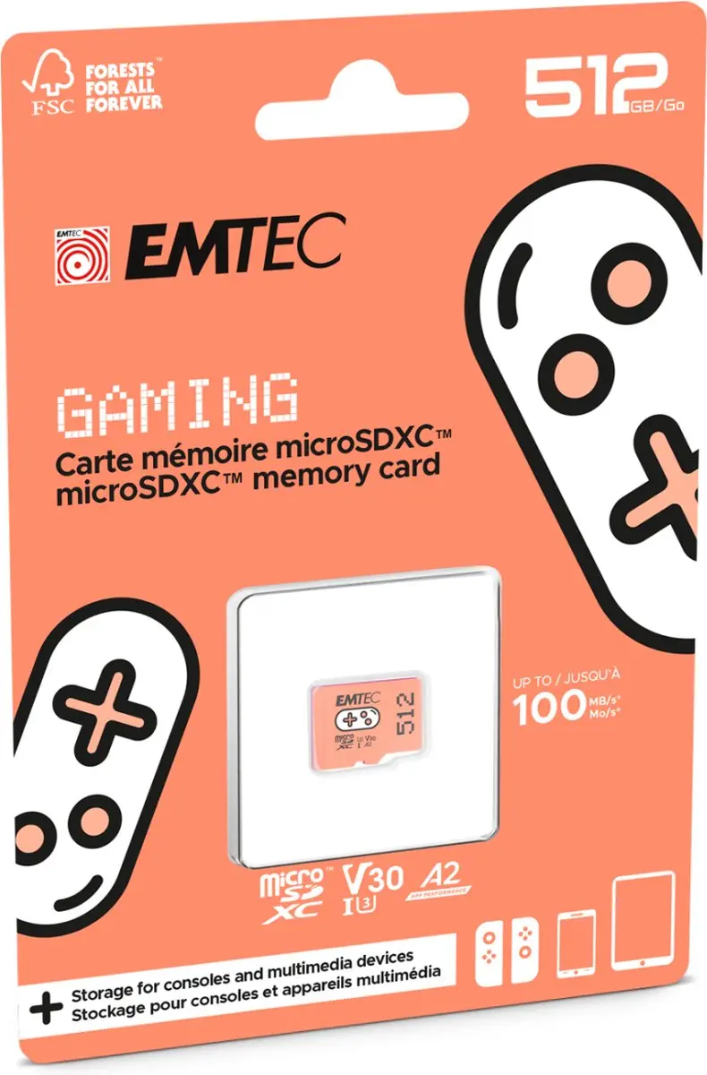 Emtec Gaming ECMSDM512GXCU3G microSDXC Geheugenkaart 512GB - afbeelding 2 van 3