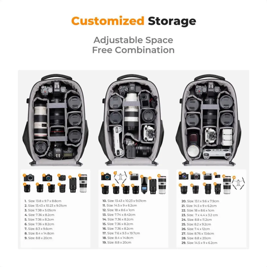 K&F Concept Hardshell Camera Rugzak 22L - afbeelding 4 van 6