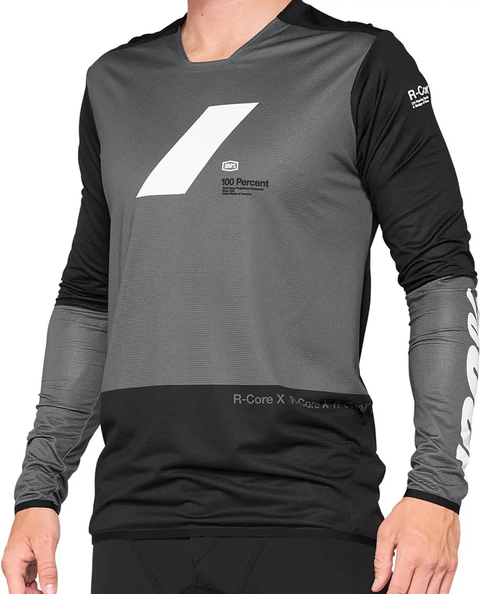 100percent R-Core X Jersey Lange Mouwen - Charcoal/Black - M - afbeelding 4 van 4