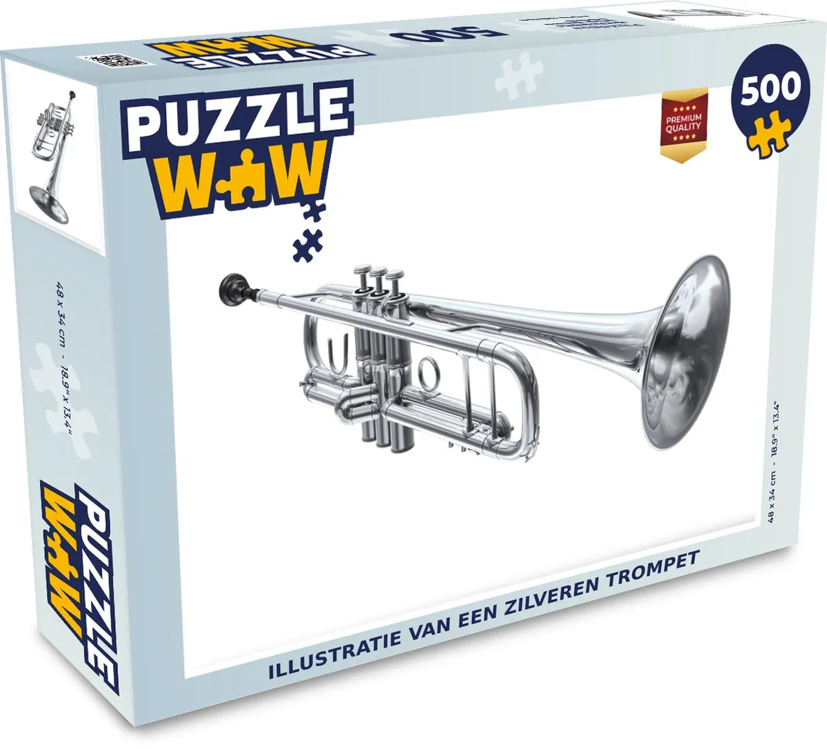 PuzzleWow Legpuzzel Zilveren Trompet 500 Stuks