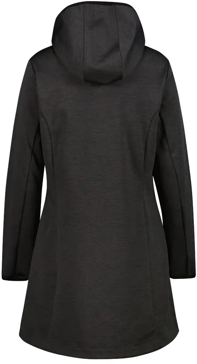 CMP Dames Softshell Parka met Capuchon - Nero Mel. - afbeelding 2 van 6