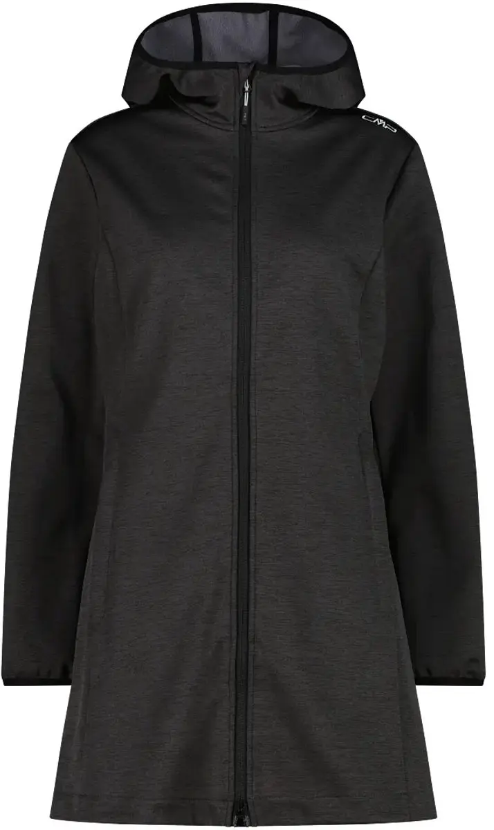 CMP Dames Softshell Parka met Capuchon - Nero Mel. - afbeelding 5 van 6